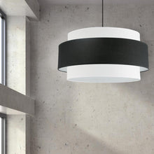 Load image into Gallery viewer, 4LT Incandescent Chandelier, MB, BK&amp;WH Shade
