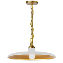 Load image into Gallery viewer, 1LT Incand Pendant, AGB, MW &amp; GLD Shade
