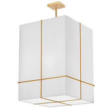Load image into Gallery viewer, 4LT Incandescent Pendant, GLD, WH Shade
