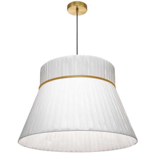 Load image into Gallery viewer, 1LT Incandescent Pendant, AGB, WH Ribbon Shade
