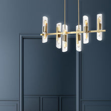 Load image into Gallery viewer, 12LT Horiz Chandelier, AGB, Clear Fluted Glass
