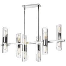 Load image into Gallery viewer, 12LT Horiz Chandelier, PC, Clear Fluted Glass
