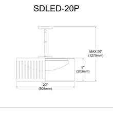 Load image into Gallery viewer, 22W Slit Drum Pendant, MB with WH Shade
