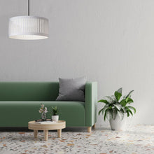 Load image into Gallery viewer, 22W Slit Drum Pendant, MB with WH Shade
