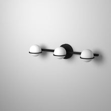 Load image into Gallery viewer, 3LT Halogen Vanity Matte Black, White Glass
