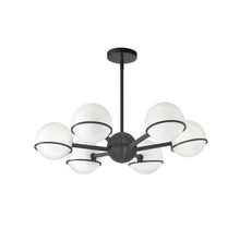 Load image into Gallery viewer, 6LT Halogen Chandelier, MB with WH Opal Glass

