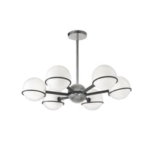 Load image into Gallery viewer, 6LT Halogen Chandelier, MB/PC with WH Opal Glass
