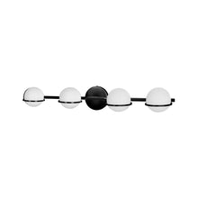 Load image into Gallery viewer, 4LT Halogen Vanity Matte Black, White Glass
