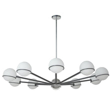 Load image into Gallery viewer, 10LT Halogen Chandelier, MB/PC with WH Opal Glass
