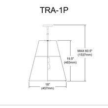 Load image into Gallery viewer, 1LT Trapezoid Pendant Black/CRM Shade,790 Diff
