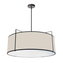 Load image into Gallery viewer, 4LT Drum Pendant Black/CRM Shade, 790 Diff
