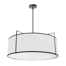 Load image into Gallery viewer, 4LT Drum Pendant Black/White Shade,790 Diff
