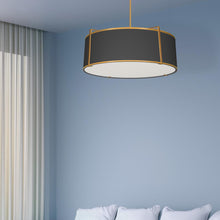 Load image into Gallery viewer, 4LT Drum Pendant GLD/BK Shade,790Diff
