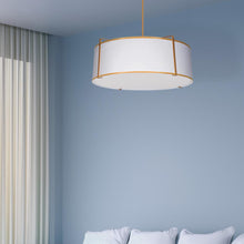 Load image into Gallery viewer, 4LT Drum Pendant Gold/ White Shade,790 Diff
