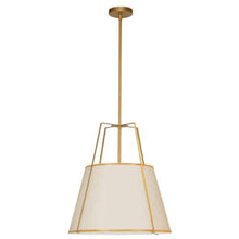 Load image into Gallery viewer, 3LT Trapezoid Pendant GLD/CRM Shade, 790 Diff
