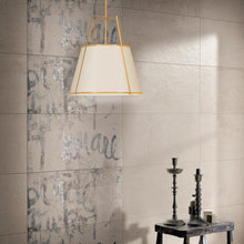 Load image into Gallery viewer, 3LT Trapezoid Pendant GLD/CRM Shade, 790 Diff
