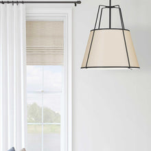 Load image into Gallery viewer, 3LT Trapezoid Pendant BK/CRM Shade,790Diff
