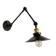 Load image into Gallery viewer, 1LT Incandescent Adjustable Wall Lamp, Blk finish
