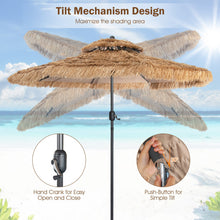 Load image into Gallery viewer, 10 Feet Hawaiian Style Thatched Tiki Patio Umbrella for Beach and Poolside
