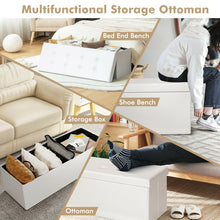 Load image into Gallery viewer, 45 Inches Large Folding Ottoman Storage Seat-White
