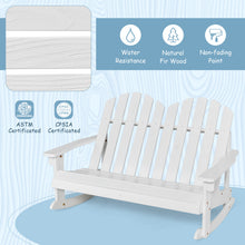 Load image into Gallery viewer, 2 Person Adirondack Rocking Chair with Slatted seat-White
