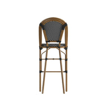 Load image into Gallery viewer, Bistro 30" High Barstools, Black/White/Bamboo Finish, Black/White
