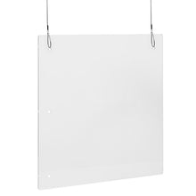 Load image into Gallery viewer, Mission Acrylic Suspended Register Shield / Sneeze Guard, 24"H x 24"L - Hanging and Mounting Hardware Included
