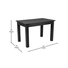 Load image into Gallery viewer, HERCULES 46&quot; x 30&quot; Rectangular Black Wash Solid Pine Farm Dining Table
