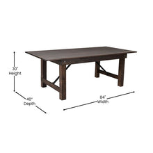 Load image into Gallery viewer, HERCULES 7' x 40" Rectangular Antique Rustic Mahogany Solid Pine Folding Farm Table
