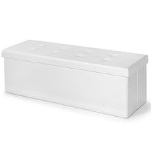 Load image into Gallery viewer, 45 Inches Large Folding Ottoman Storage Seat-White
