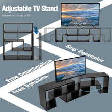 Load image into Gallery viewer, 3 Pieces Console TV Stand for TVs up to 65 Inch with Shelves-Black
