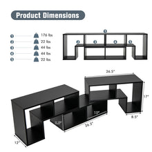 Load image into Gallery viewer, 3 Pieces Console TV Stand for TVs up to 65 Inch with Shelves-Black
