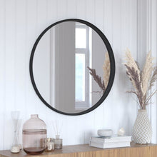 Load image into Gallery viewer, Jennifer 30" Round Black Metal Deep Framed Wall Mirror - Large Accent Mirror
