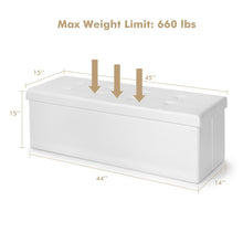Load image into Gallery viewer, 45 Inches Large Folding Ottoman Storage Seat-White
