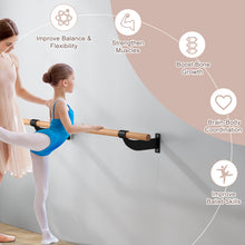Load image into Gallery viewer, 4 Feet Wall-Mounted Ballet Barre for Yoga-Black
