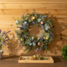 Load image into Gallery viewer, Lavender Egg Floral Wreath 22"D
