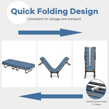 Load image into Gallery viewer, Portable Folding Bed with Foam Mattress and Sturdy Metal Frame Made in Italy-Navy
