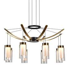 Load image into Gallery viewer, Pendant Light Height Adjustable Integrated LED Chandelier 8 Glass Shades
