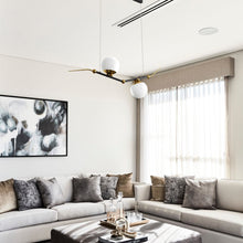 Load image into Gallery viewer, Integrated LED Linear Chandelier Lighting Fixture, in Antique Brass
