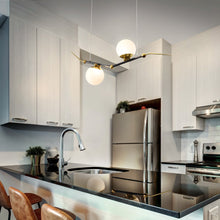 Load image into Gallery viewer, Integrated LED Linear Chandelier Lighting Fixture, in Antique Brass
