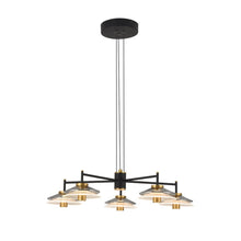 Load image into Gallery viewer, 5-Light Pendant Lighting Height Adjustable Integrated LED Black Chandelier
