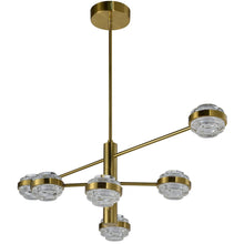 Load image into Gallery viewer, 6-Light Pendant Lighting Integrated LED Chandelier in Antique Brass
