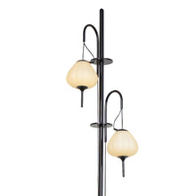 Load image into Gallery viewer, Height Integrated LED Floor Lamp with Glass Shades in Black and Dimmer Switch
