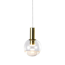 Load image into Gallery viewer, Integrated LED Height Adjustable Pendant Light with Globe Shade, Brass
