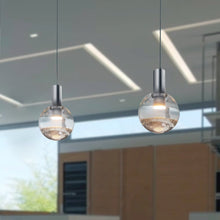 Load image into Gallery viewer, Integrated LED Height Adjustable Pendant Light with Globe Shade, Polished Chrome

