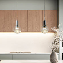 Load image into Gallery viewer, Integrated LED Height Adjustable Pendant Light with Globe Shade, Polished Chrome
