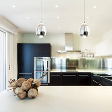 Load image into Gallery viewer, Integrated LED Height Adjustable Pendant Light with Clear Glass Shade in Black
