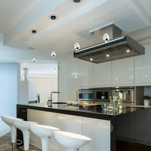 Load image into Gallery viewer, Integrated LED Height Adjustable Pendant Light with Clear Glass Shade in Black
