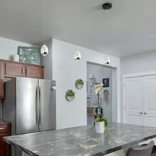 Load image into Gallery viewer, Integrated LED Height Adjustable Pendant Light with Clear Glass Shade in Black
