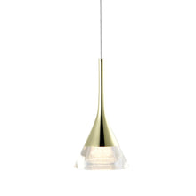 Load image into Gallery viewer, Integrated LED Height Adjustable Pendant Light with Cone Shade in Gold
